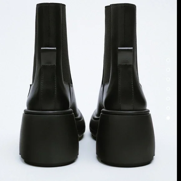 Zara chunky thick sole leather ankle boots - Picture 4 of 9